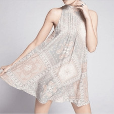 Free People, Intimately Free People, Beaux Mock Neck Slip Mini Dress Medium