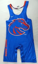 Boise State Broncos Team Issued Blue & Orange Nike Wrestling Singlet Size XXL