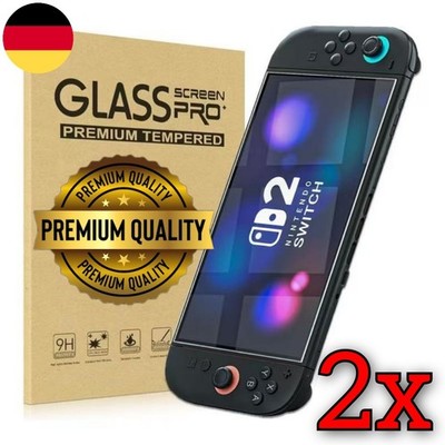 2x Nintendo Switch 2 Displayschutz Folie Schutzglas Glasfolie Panzerfolie Screen