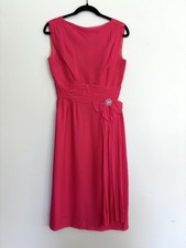 R K Originals vintage crepe dress Size S - pink midcentury 50s 60s w/ broach
