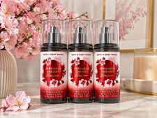 Bath  Body Works Set Of 3 Japanese Cherry Blossom Fragrance Mist Travel Size