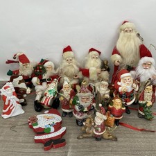 Vntg LOT/17 Christmas Santa Figure Ornaments ...