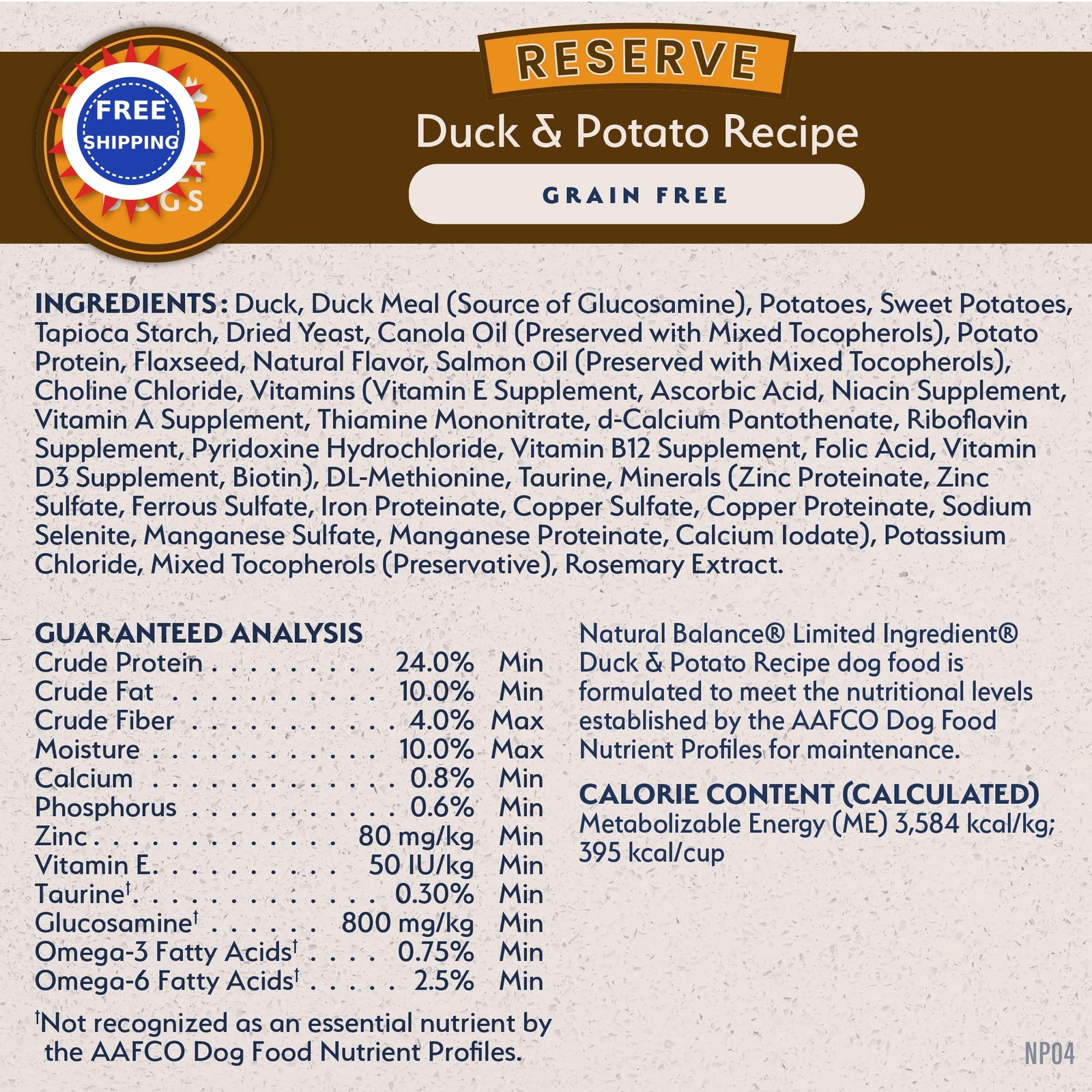 Dog Food Natural Balance Limited Ingredient Grain Free Duck & Potato 22lb Adult thumbnail 9