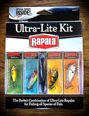 Rapala Ultra-Lite Lure Kit - 4 Lures AND Bonus Shad Rap Collectable Key Ring!