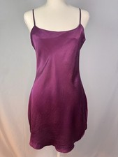 Vintage 90s Y2K Victoria s Secret 100 Silk Short Nightgown Slip Purple Sz Sm