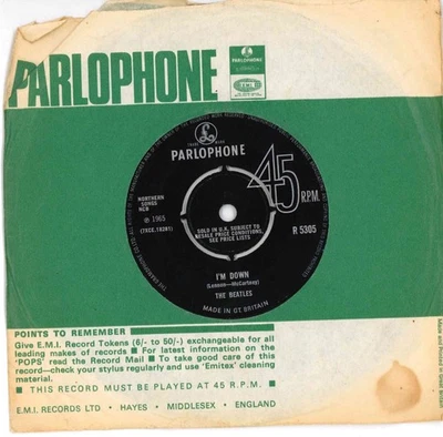 RARE SP - The BEATLES – "Help!" - Parlophone – R 5305 / Centreur (1965) - Photo 1/2