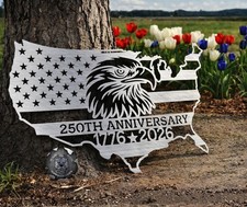 USA 250th Anniversary Metal Sign Patriotic Ea...