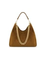 Tribeca Chain Suede Bag Cognac THE NOLI SHOP