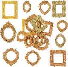 10Pcs Vintage Mini Picture Frames, Small Resin Picture Frames Gold Antique Style