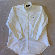 FLAWED Ralph Lauren Yarmouth Oxford White Button Down Shirt, Men's Size 16-33