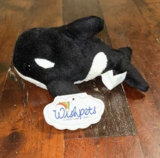 Wishpets Plush Orca Killer Whale Finn 2007 Stuffed Animal Whale NWT