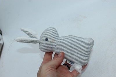 Mami Beby Bunny Rabbit Gray Grey White Stripe Bunny Rattle Baby