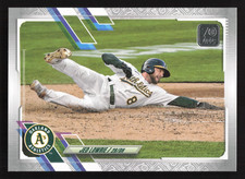 2021 Topps #US76 Jed Lowrie SILVER 70TH ANNIVERSARY /70 Oakland Athletics