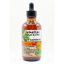 Jamaican Mango  Lime 100 Natural Black Castor Oil 4oz Peppermint Oil 