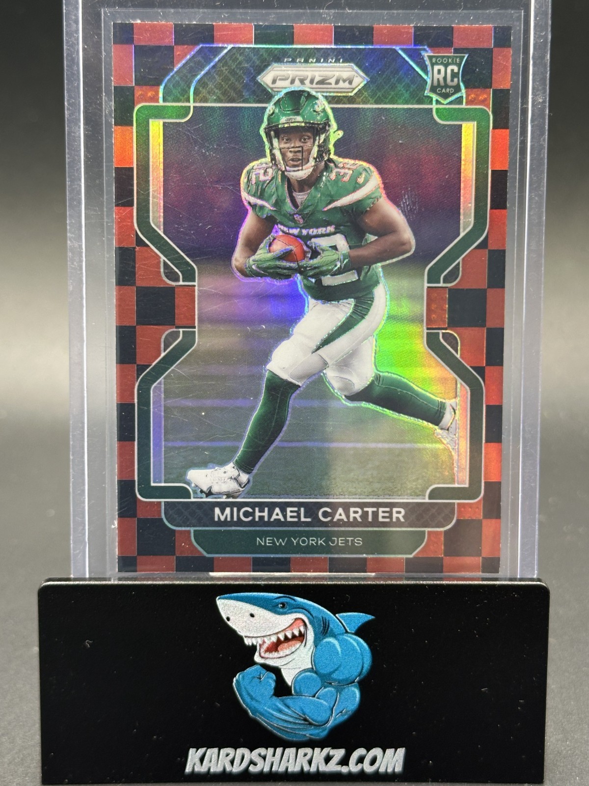 2021 Panini Rookie Michael Carter #365 Black & Red Checker Board Prizm RC
