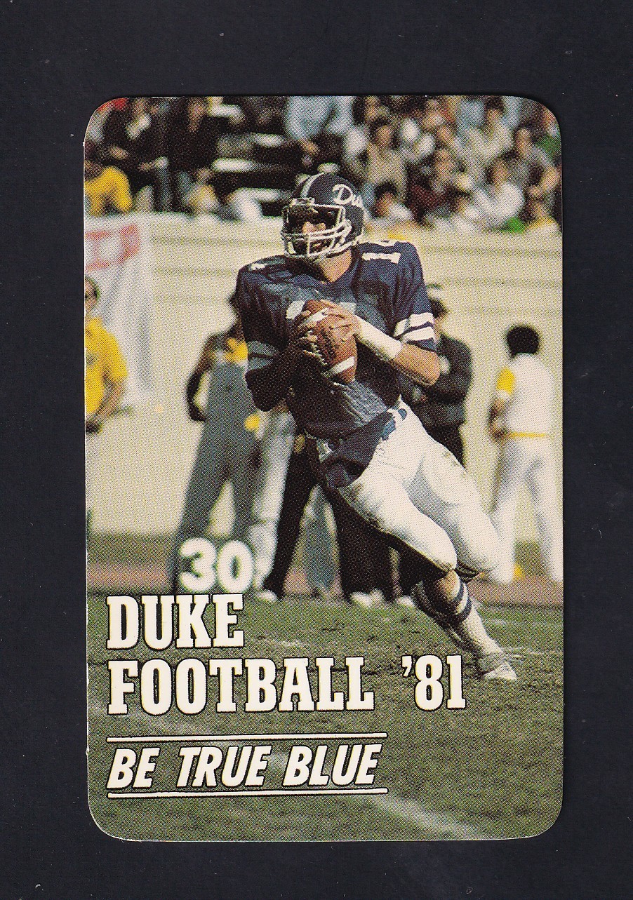 1981 Duke Blue Devils Ben Bennett Football Pocket Schedule Tart's ACC