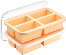 Super Ice Cube Tray 2 Cup X 2 Portions Big Silicone Freezing Mold with Lid, for
