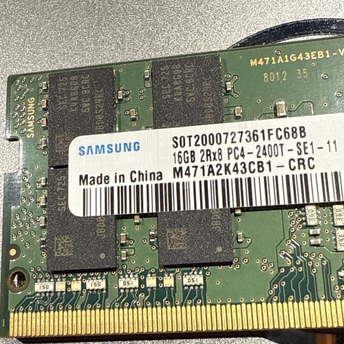 Samsung 16GB 2RX8 PC4-2400T SODIMM Laptop RAM Memory M471A2K43CB1-CRC - Photo 3/3