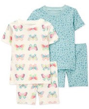 Nwt 2 Pair Carter's Pajama Sets Floral  Butterfly Girl's Size 3t