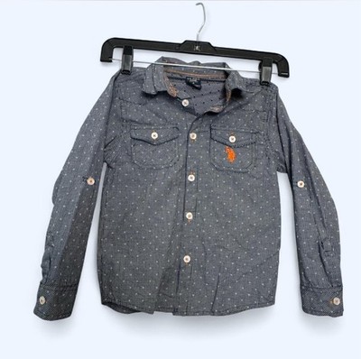 U.S. Polo Assn. Shirt Size 6 Years Navy Button-Down Shirt for Kids Boys EUC