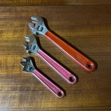 Klein Adjustable Wrench Set 507-6, 507-8, 501-10 Red Insulated Grips 6” 8” 10”
