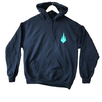 Gildan Blue Cotton Long Sleeve Hoodie Jumper Sweatshirt Mens