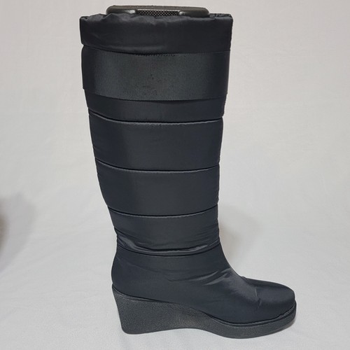 Kate Spade New York Cagney Quilted Bow Wedge Boot Black Satin Women's 9.5 - Picture 6 of 18