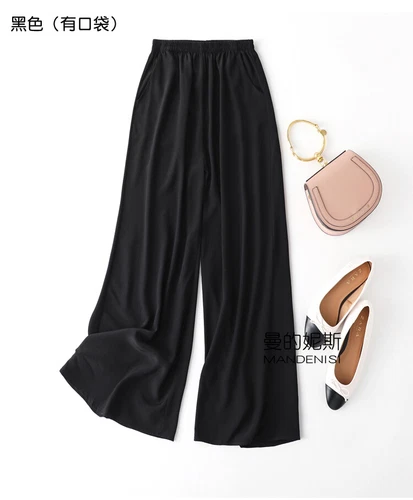 Damen 100 % Seide Maulbeere weites Bein Hose Abend Komfort Palazzo lose Hose - Bild 17 von 39