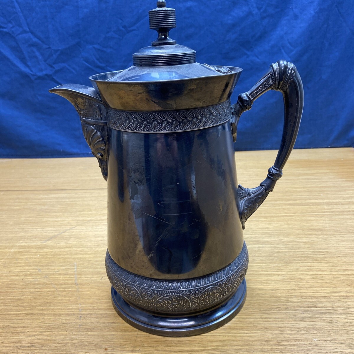 Antique Meriden B Company 13” Tall Water Pitcher Quadruple Plate
