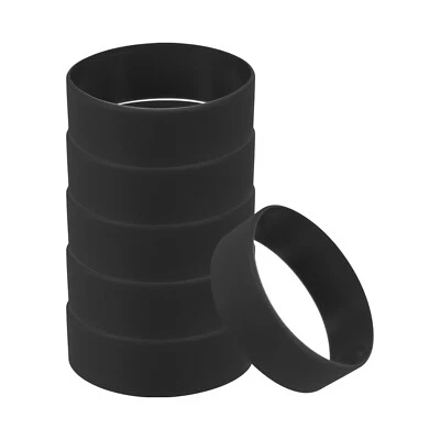 UXCELL 6 Stück Silikon Armband Gummi Armband Blank Erweitern Sport Bands Schwarz
