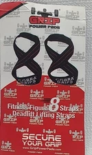 Grip weight Pads Fitness Figure 8 Straps Deadlift Lifting, Up 1000lbs of weight
