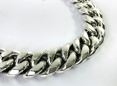 Magnificent Taxco Mexico 925 Sterling Silver Curb Chain Bracelet