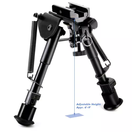 6-9" Hunting Rifle Bipod with 20mm Picatinny Rail Mount Adapter - Picture 8 of 8