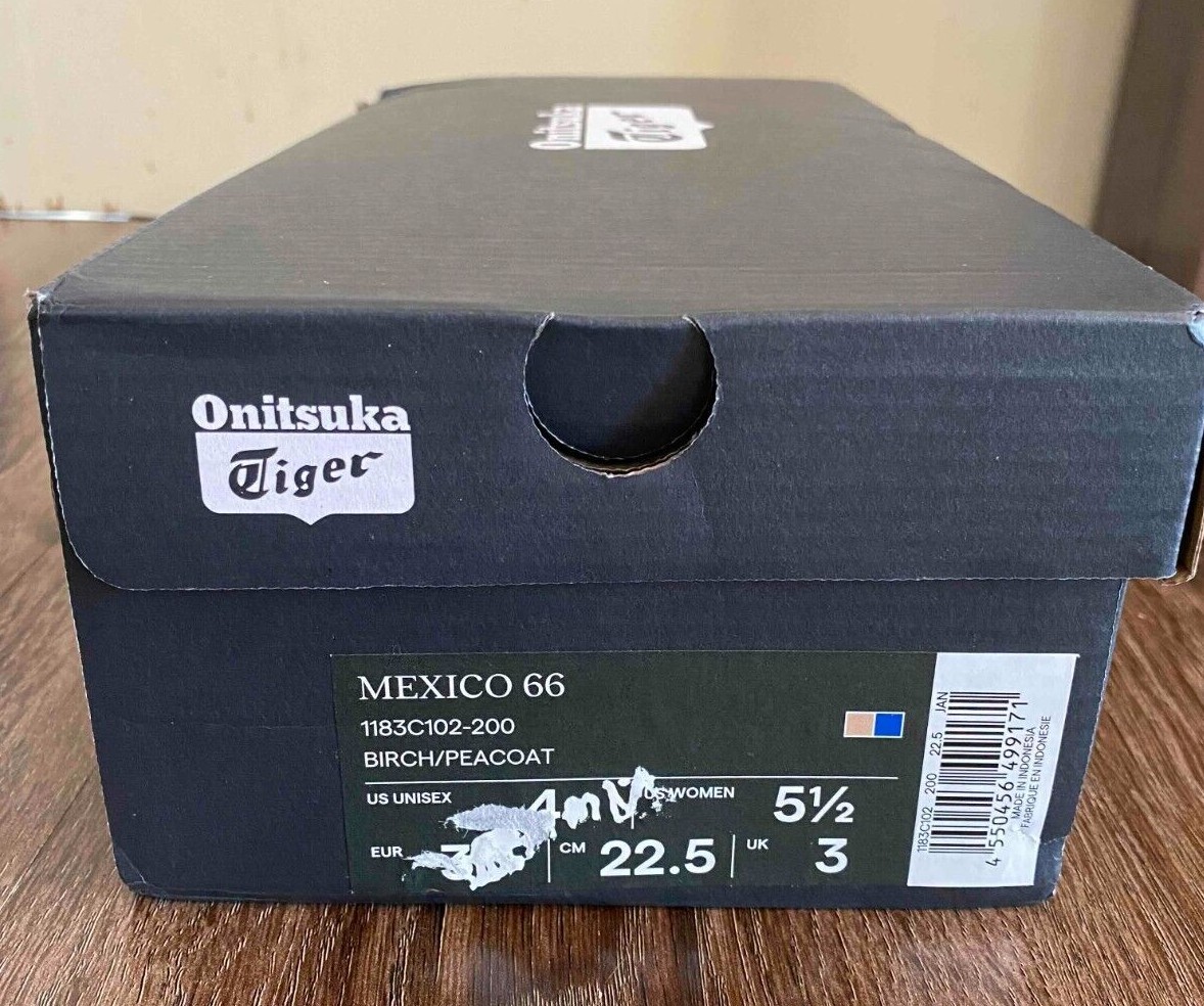 Box Damaged Onitsuka Tiger MEXICO 66 Birch Peacoat 1183C102 Box Damaged Onitsuka Tiger MEXICO 66 Birch Peacoat 1183C102