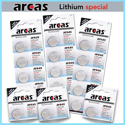 Knopfzelle CR2032 CR2025 CR2016 Original Arcas Batterie Blister 3V Lithium
