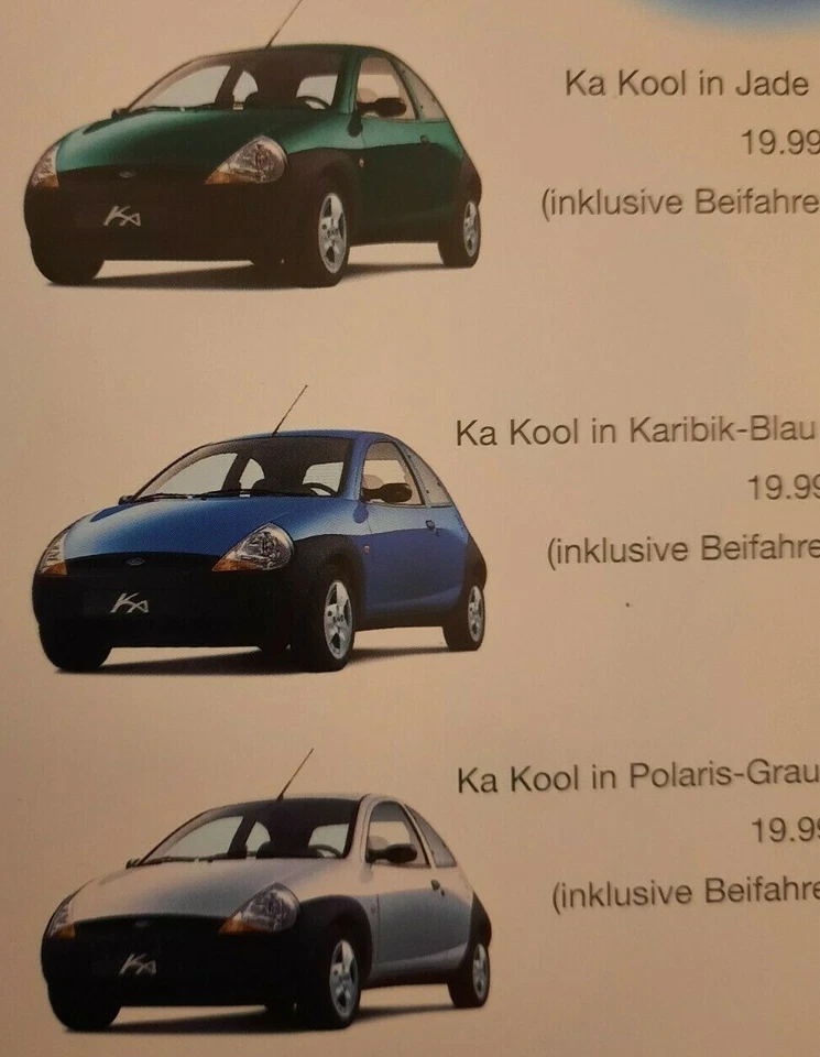 FORD KA KOOL car sales brochure. Auto literature prospekt / catalog. German text - Image 2 of 4
