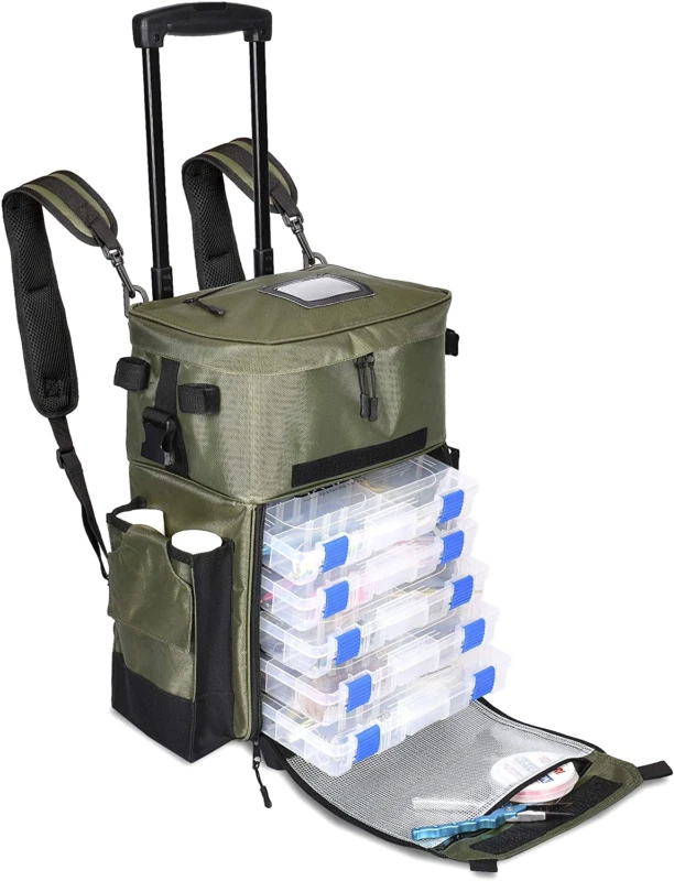 The Medium 'Recon' Rolling Fishing Backpack, Tackle Box Storage