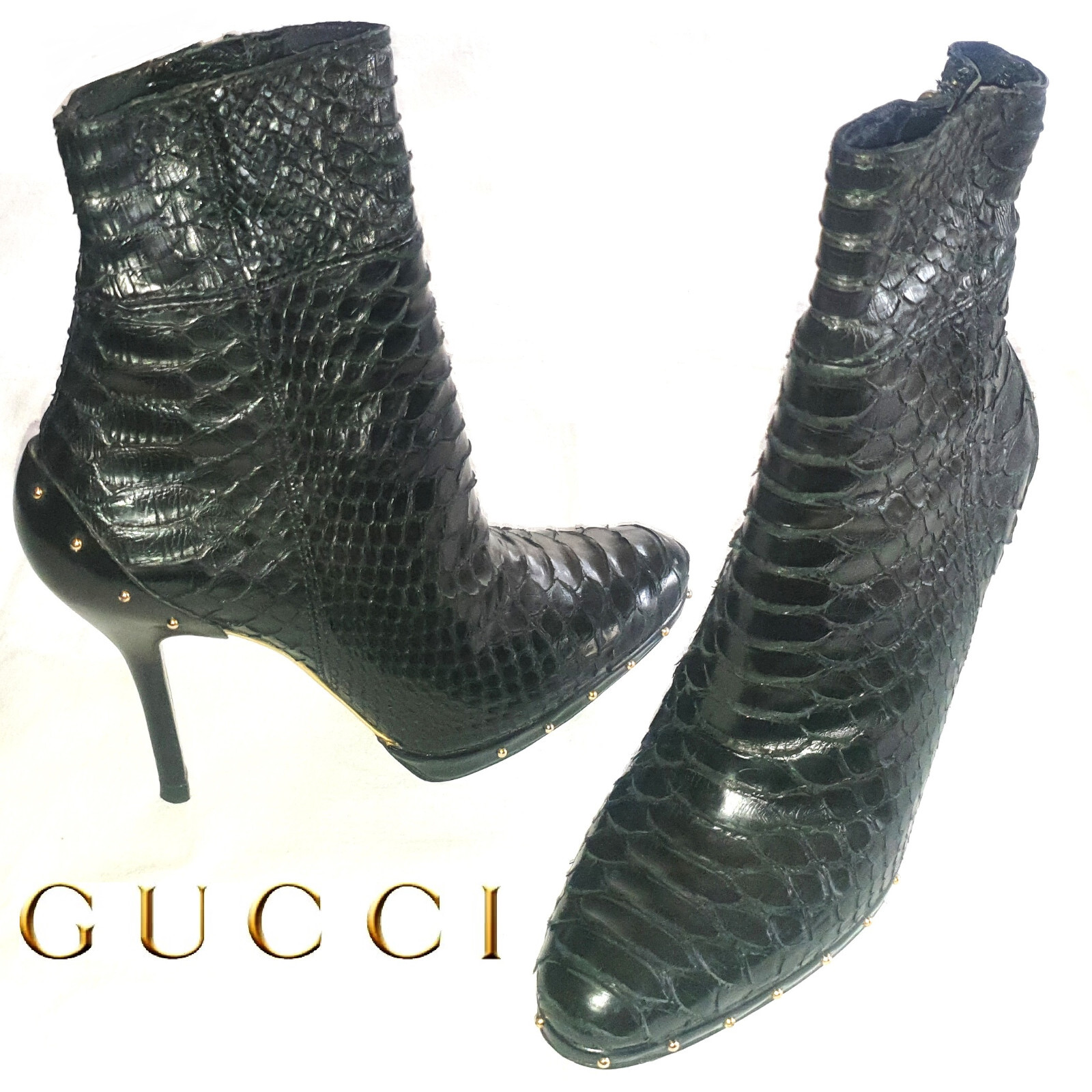 GUCCI ~ Tom Ford era RARE Real ANACONDA ankle boots ~US:7.5 ; EU:37.5 *AUTHENTIC