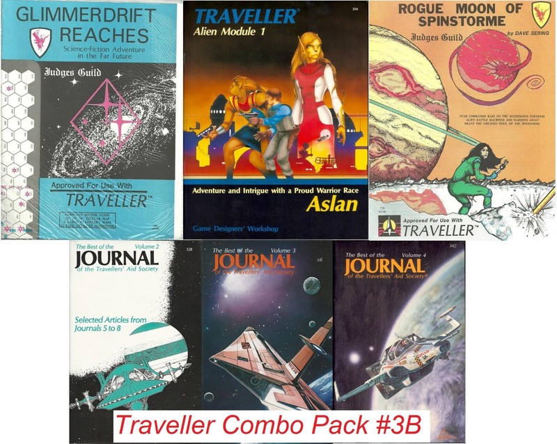 TRAVELLER  Combo Pack #3: Best of Journal 2 3 4; Aslan, Glimmerdrift, Rogue Moon