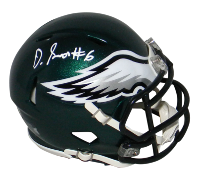 devonta smith signed mini helmet Philadelphia Eagles Salute 2024 Football (Beckett) Theres no better way to show your love for one of your favorite Philadelphia Eagles stars DeVonta Smith Alabama Crimson Tide