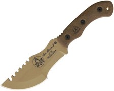 TOPS Mini Tom Brown Tracker Tan 3.5" 1095 HC Tan Micarta Fixed Knife TBT04TAN