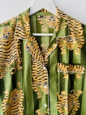 Indian 100 Cotton Tiger Print PJ Set Bridesmaid Pajama Set Women Nightwear Suit