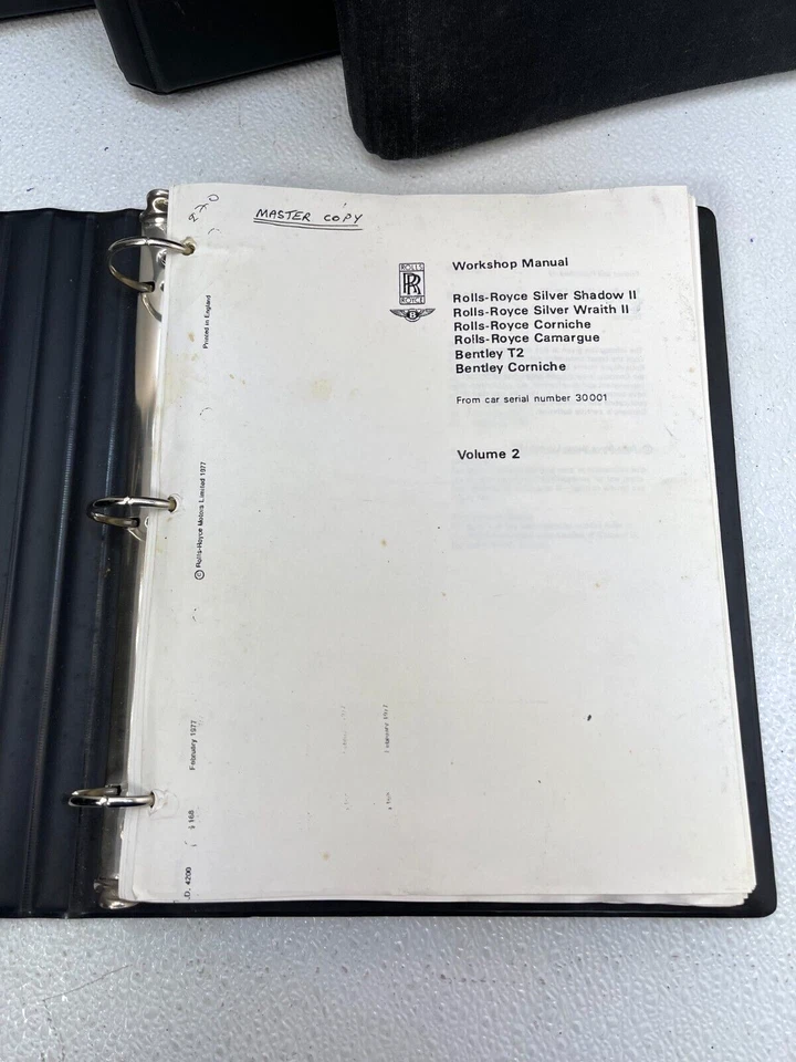 Rolls Royce Silver Shadow 2 1977 Bentley T2 Corniche manuales de taller vol 1-4 OEM Foto 4 de 4