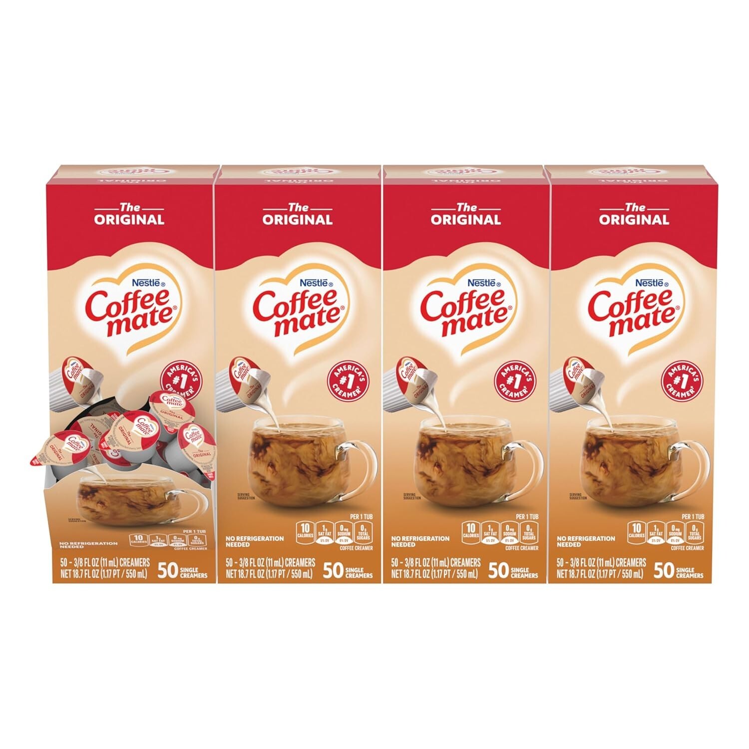 Kosher Dairy  Liquid Creamer Singles - 200 Tubs, Perfect for Coffee