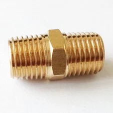  NPT- BSP Adapter Brass Hex Nipple Fitting 1/8" BSPT * 1/8" NPT Male Equal US-UK