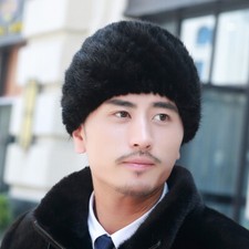 Cappello uomo vera pelliccia di visone invernale caldo maglia berretto berretto berretto elasticizzato outdoor sci