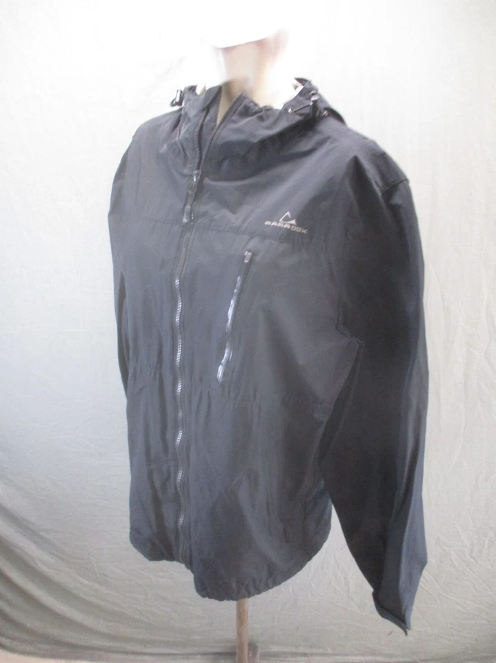 Chaqueta de lluvia PARADOX talla M para hombre negra 100 % nailon cremallera completa cuello soporte bolsillo 037 Foto 3 de 4