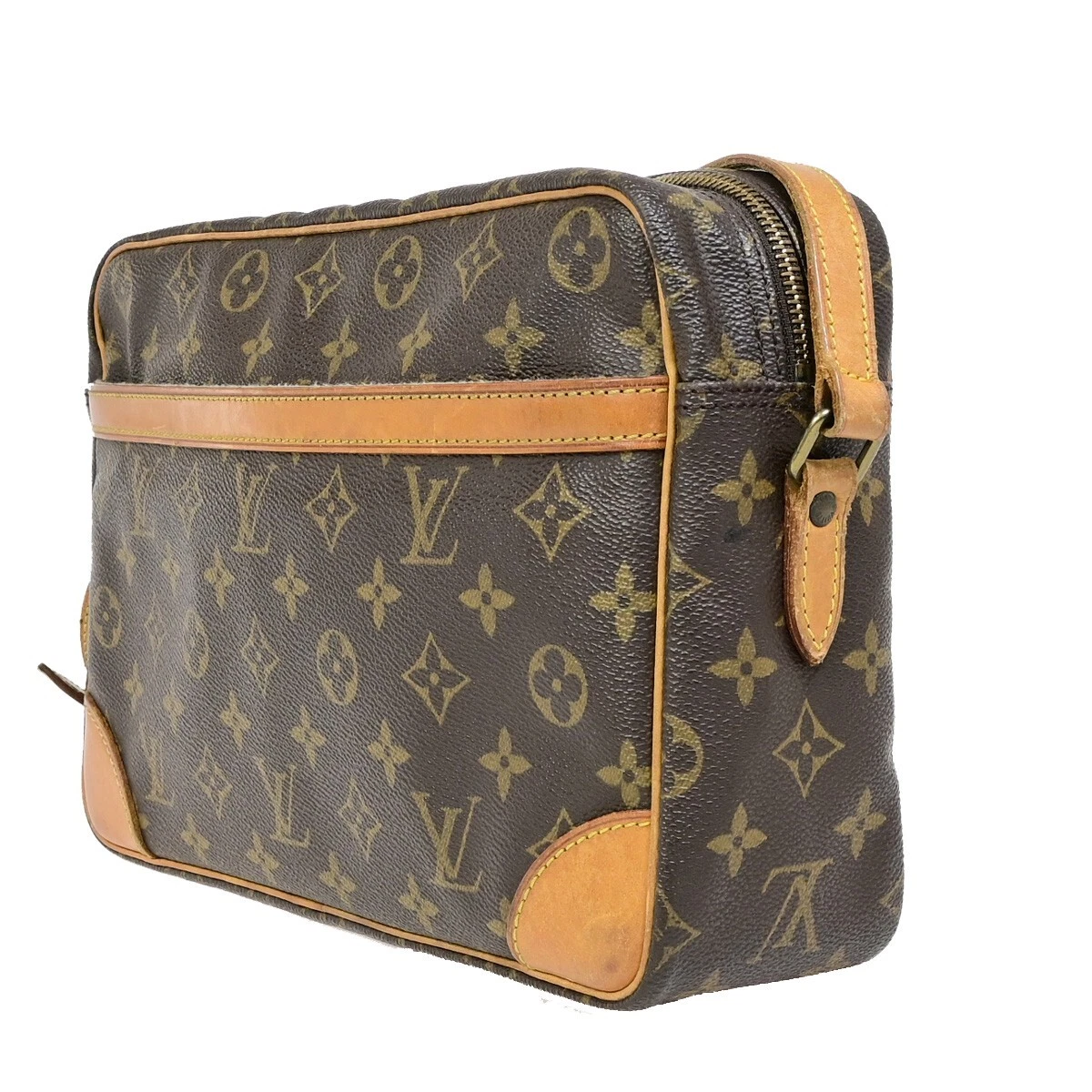 LOUIS VUITTON Trocadero 30 Shoulder Bag Monogram Leather Brown 