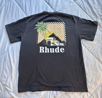 Rhude Moonlight Tropics Coconut Racing Print Loose Casual Short