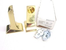 NOS COLONIAL POLISHED BRASS TOWEL BAR BRACKETS